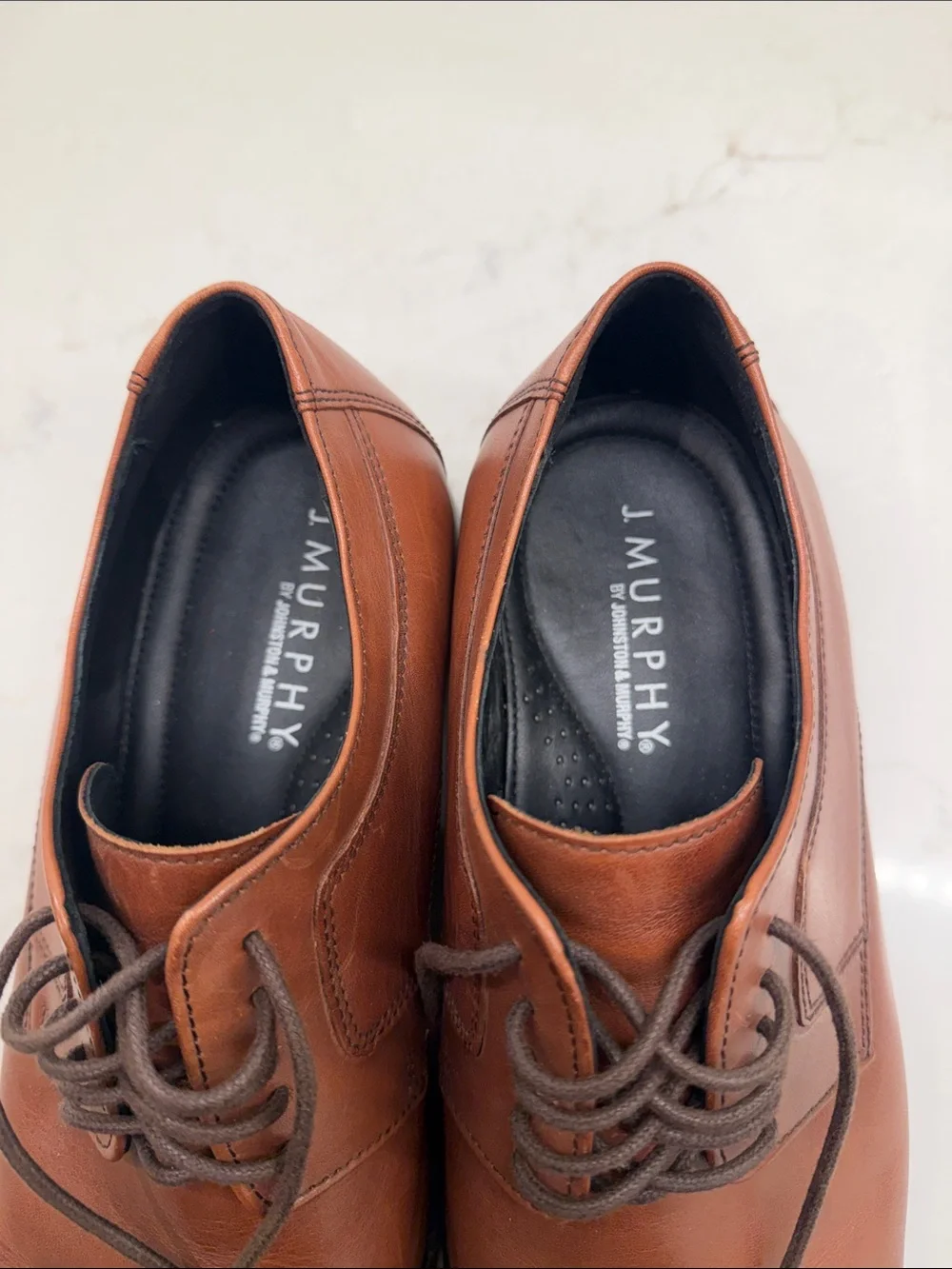 J. Murphy - Men's Classic Brown Leather Cap-Toe Dress Shoes
